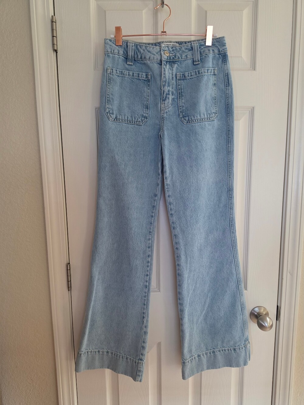 We The Free Light Blue Wide-Leg Denim Jeans